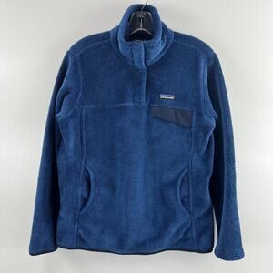 Patagonia Women's Blue Polartec Thermal Re-Tool Pullover Fleece Size Medium